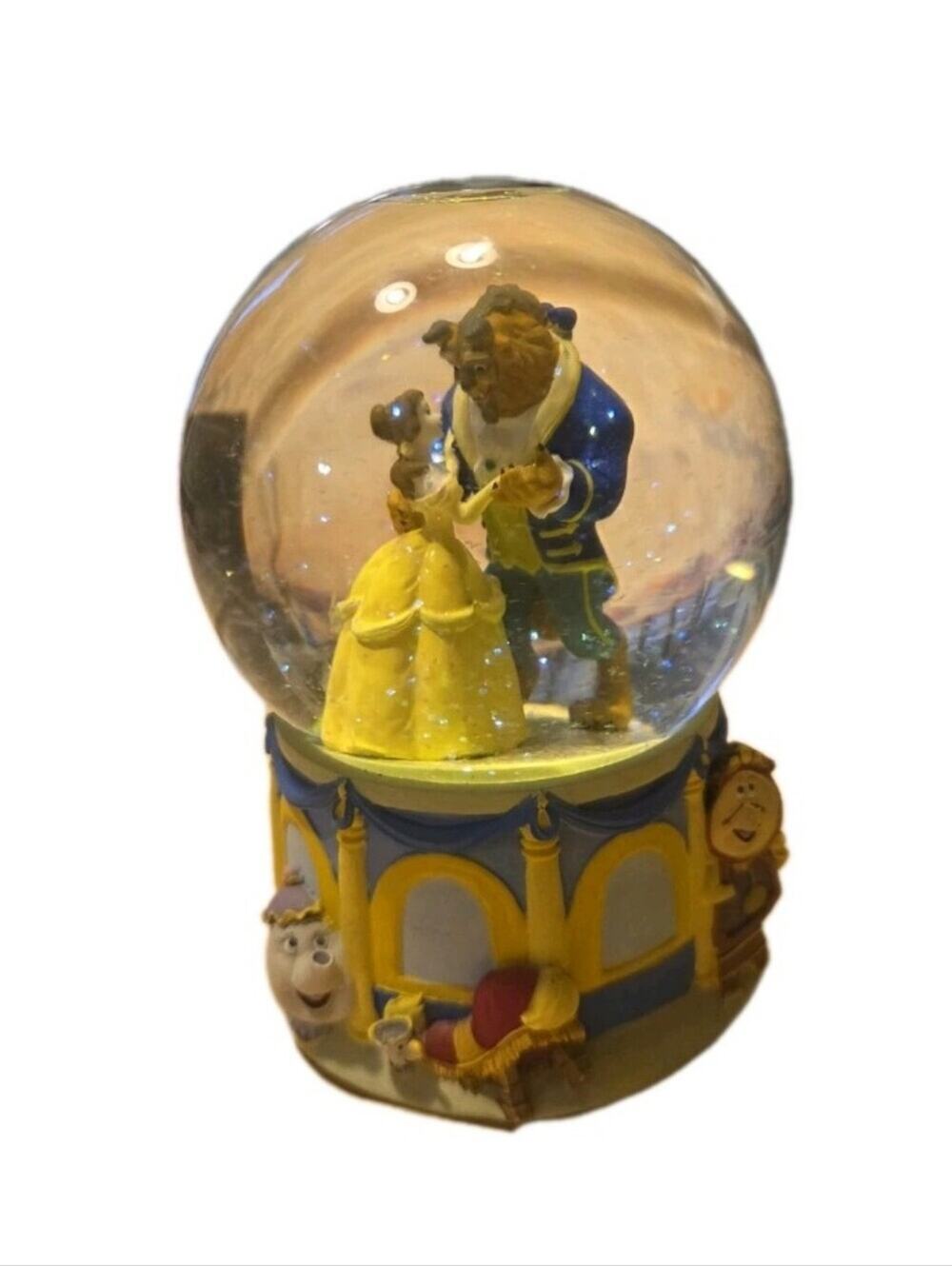 Disney Beauty and the Beast Yellow & Blue Dancing Couple Snow Globe